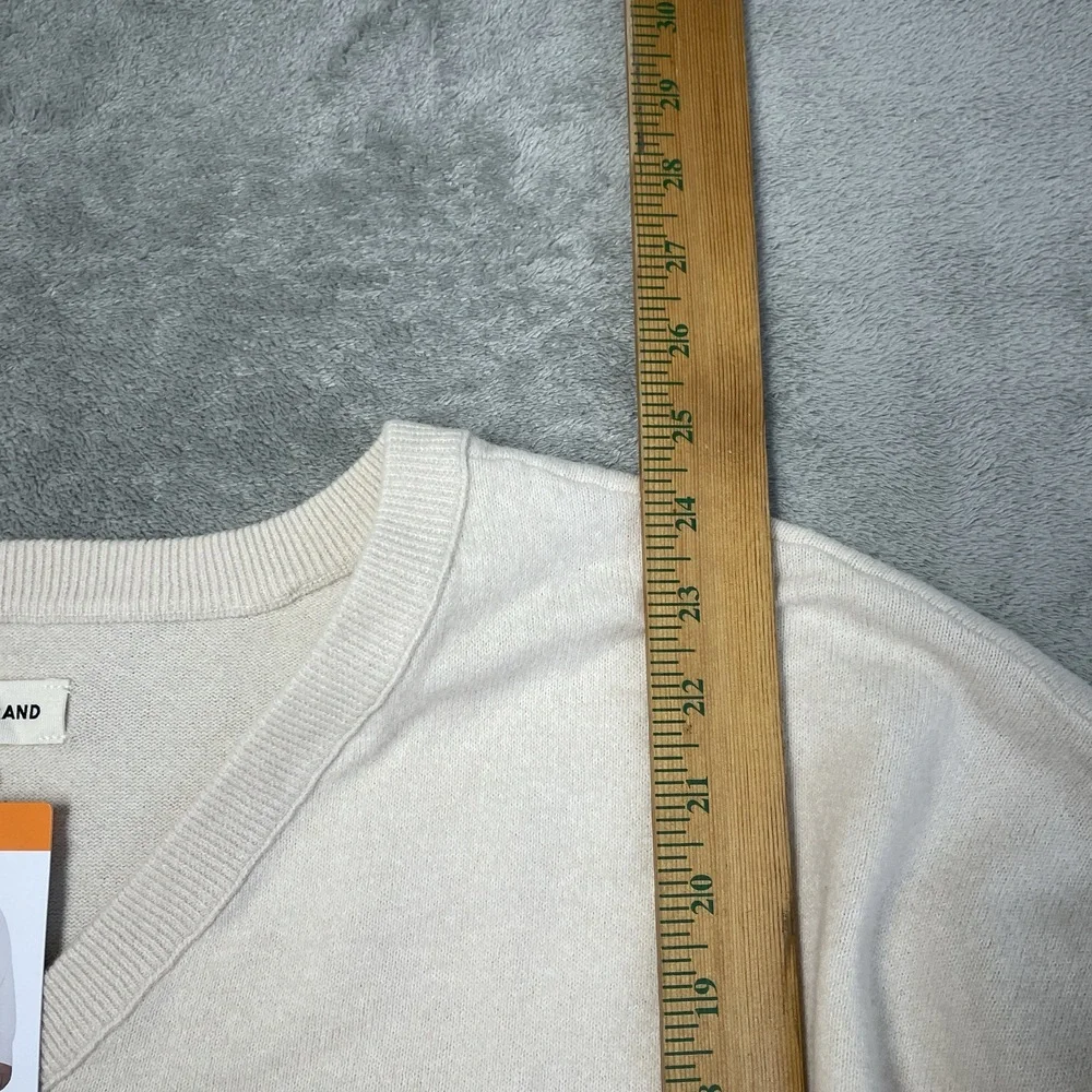 Lucky Brand Women's XXL Pullover V-Neck Sweater Natural H0395 - Picture 3 of 8